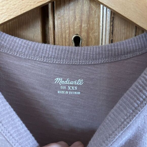 Madewell XXS Whisper Crewneck Tee Muted Mauve Pink Crewneck Short Sleeve T-Shirt - Picture 3 of 7